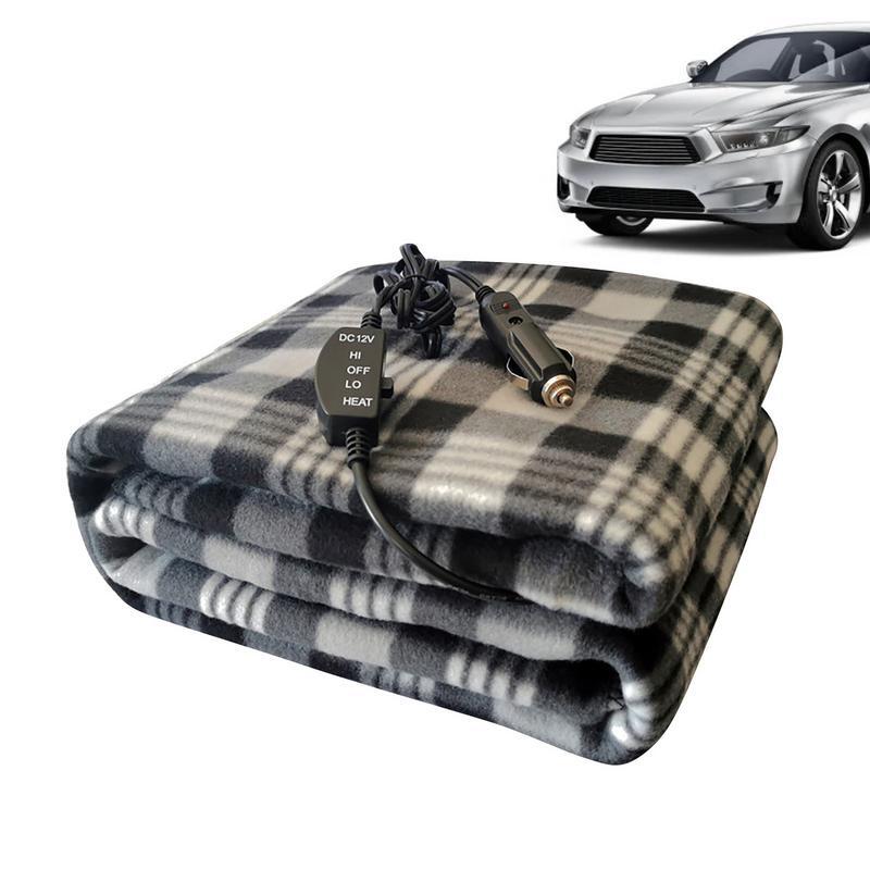 Selimut pemanas perjalanan 12-Volt selimut panas portabel untuk perjalanan Kemah lempar panas selimut luar ruangan untuk SUV RV