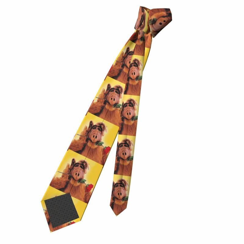 Alf dengan dasi bunga pria personalisasi sutra Alien bentuk Sci Fi Tv acara dasi leher untuk pesta