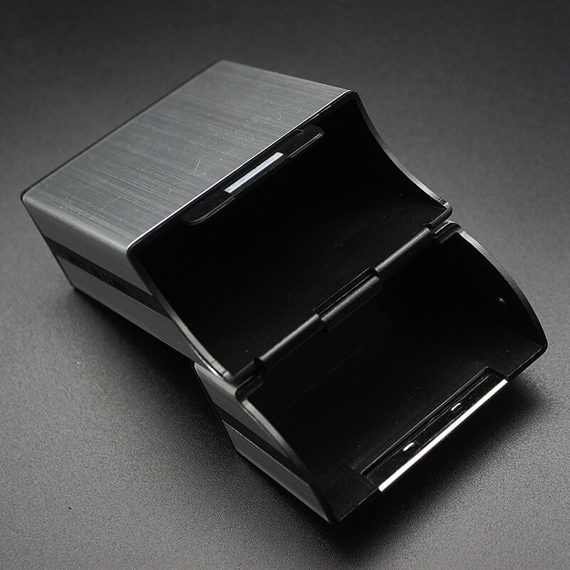 Металлическая коробка из алюминиевого сплава, мужская деловая Магнитная кнопка, магнитный контейнер для хранения с именем, карманная коробка, мужской подарок