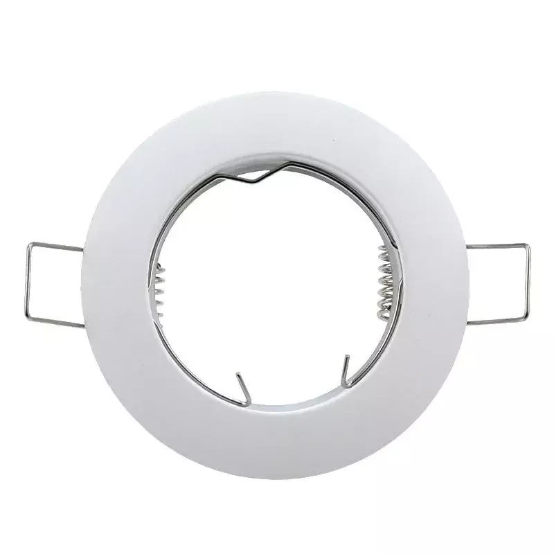 Soporte de taza de lámpara de aleación de aluminio, carcasa de lámpara de techo integrada, anillo de superficie de foco MR16 GU10, Blanco/níquel/negro