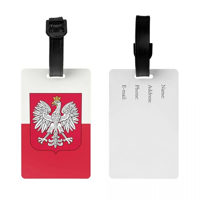 Kerajaan kustom bendera Polandia tag bagasi kustom Polska mantel lengan tag bagasi penutup privasi Label ID