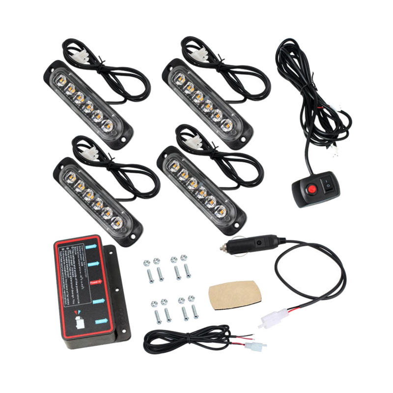 Car Wireless Remote Control 12V One Tow Four in the Network Flashing Lights 24LED High-Power Emergency Lights F