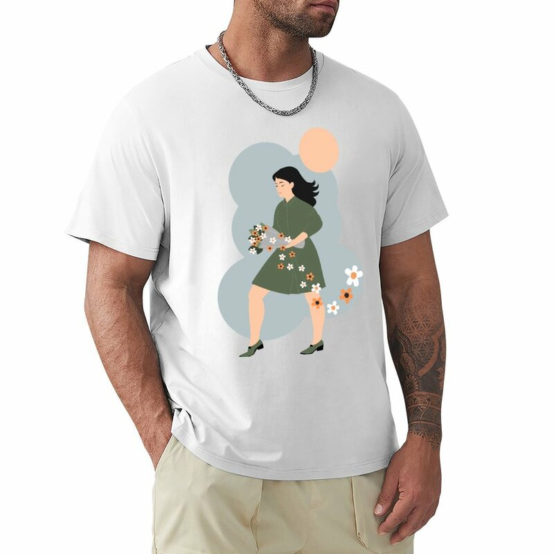 Kaus hip hop anak perempuan, kaos olahraga lengan pendek dengan bunga, T-Shirt grafis hip hop untuk pria