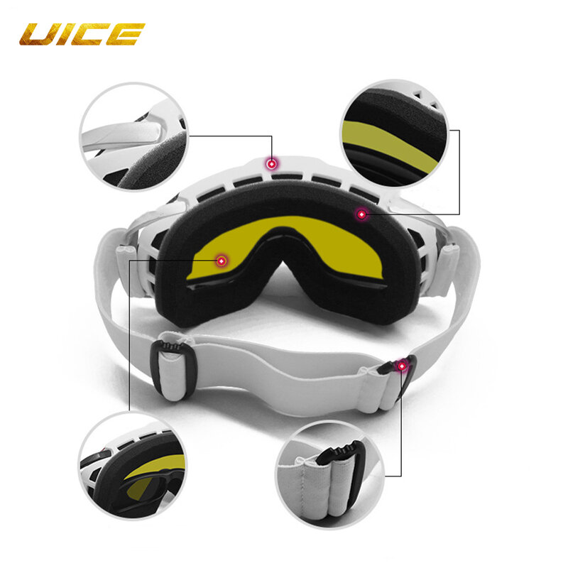 Double Layer Lens Ski Goggles para homens e mulheres, Anti-Fog Snowboard Goggles, óculos de esqui