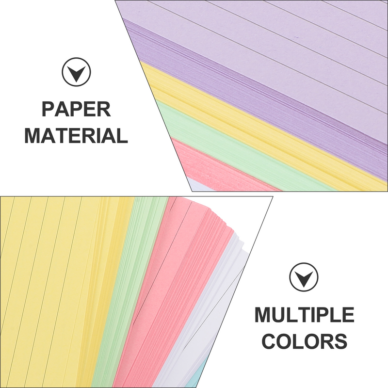 300 Sheets Colored Index Cards Memory Small Word Note Pads Learning Flashcards Make Your Own Office Supplies Large