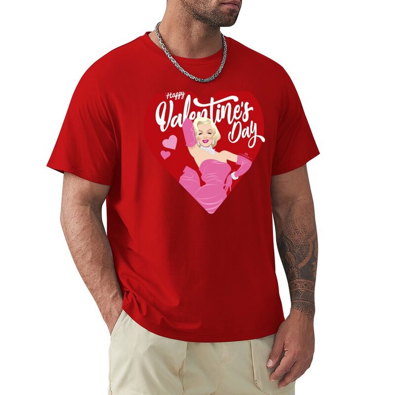 Camiseta de San Valentín para hombre, camisa con estampado de animales blancos, talla grande, sublime