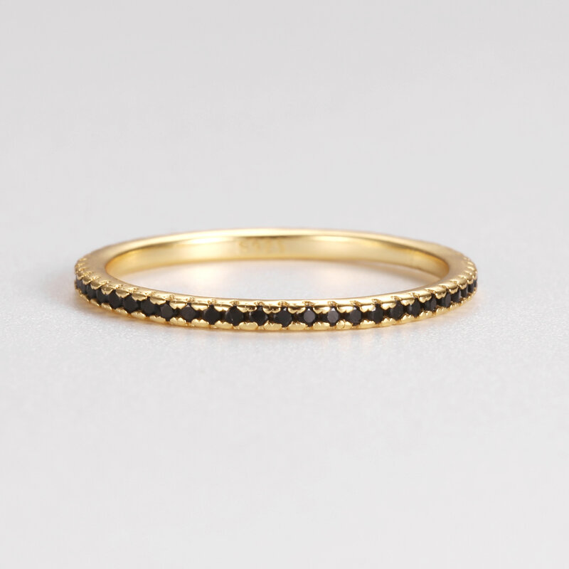 Cincin CZ Warna-warni Perak Murni 925 Asli Bertumpuk Warna Emas Pribadi Berlapis Platinum untuk Wanita Hadiah Perhiasan Indah #5