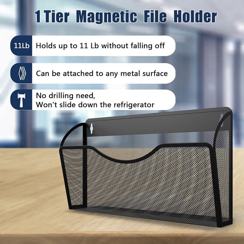 Magnetic File Holder Capacity Office Hanging Magazine Rack For Refrigerator, File Cabinets