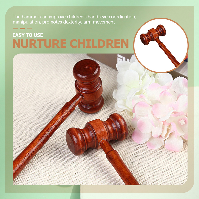 Wooden Court Hammer Auction Infant Toys Creative Kids Role Play Hammer