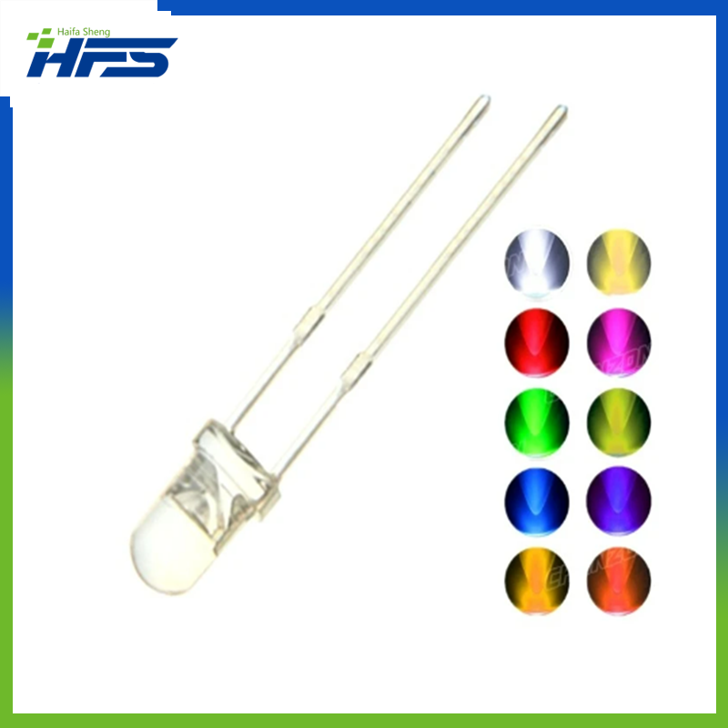 Kit de diodes LED ultra lumineuses, ensemble de bricolage, émettant de la lumière, blanc chaud, vert, rouge, bleu, jaune, orange, violet, UV, rose, 20mA, 5mm, 3V, 100 pièces