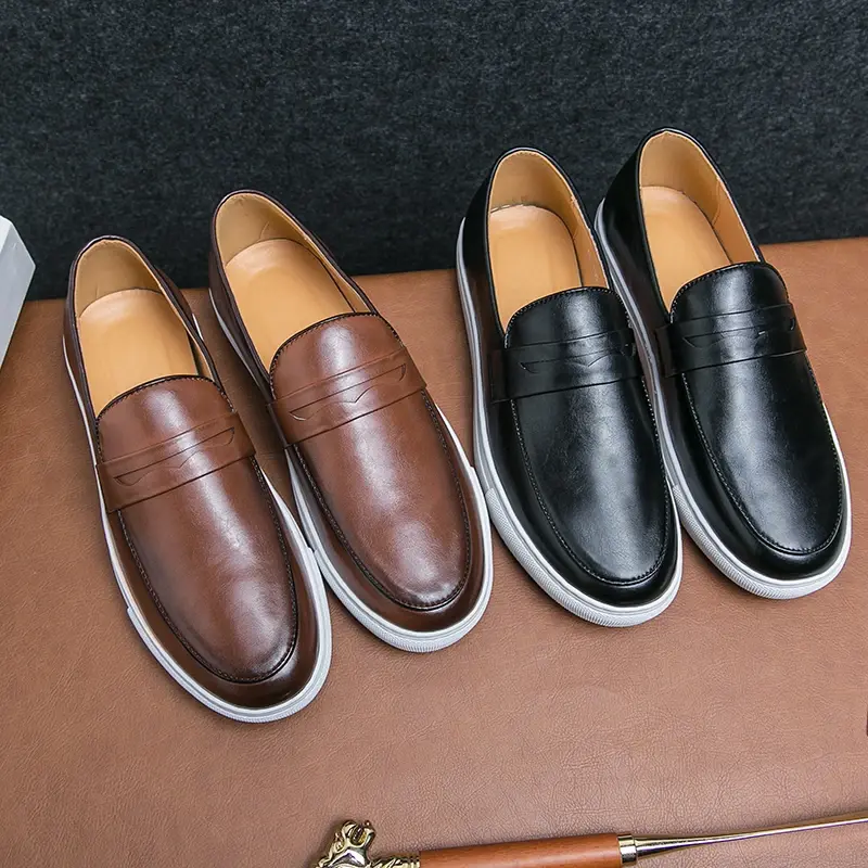Sapatos de couro genuíno para homens, mocassins respiráveis, mocassins casuais, sapatos versáteis, plus size 38-48