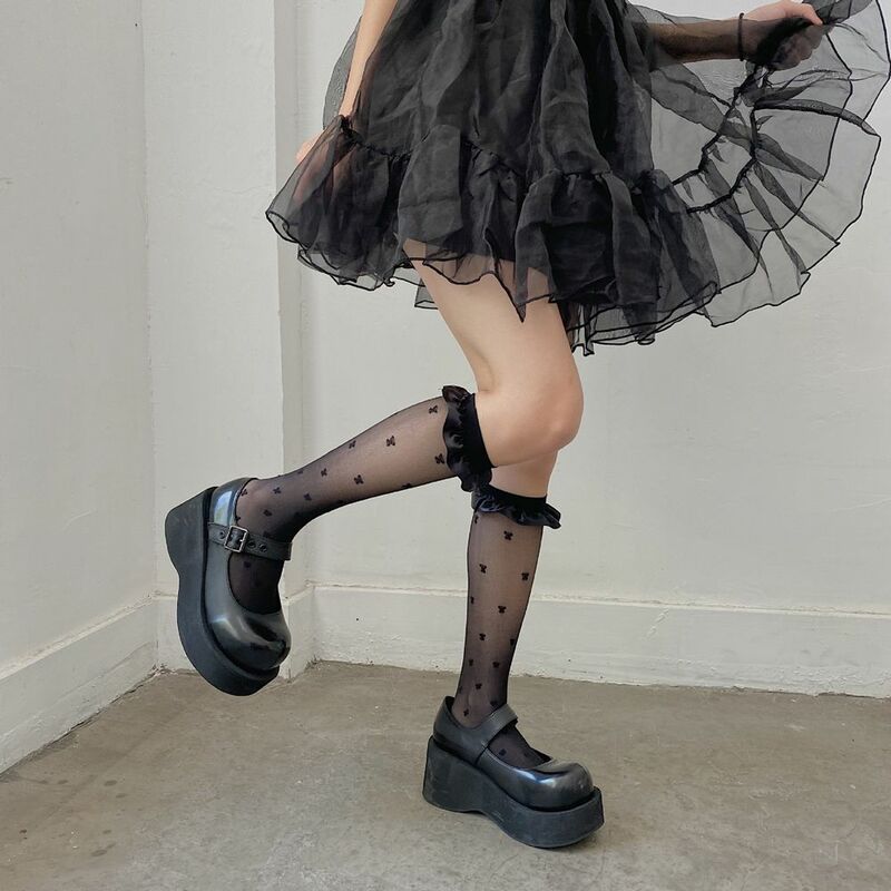 Cute Lace Patchwork JK accessori uniformi Ruffles Girls Gift calze a tubo lungo calze da donna calze a polpaccio Lolita in stile coreano