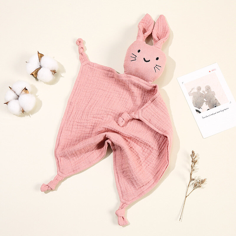Baby Cotton Muslin Comforter Blanket Soft Newborn Sleeping Dolls Cute Cat Kids Sleep Toy Soothe Appease Towel Bibs Saliva Towel