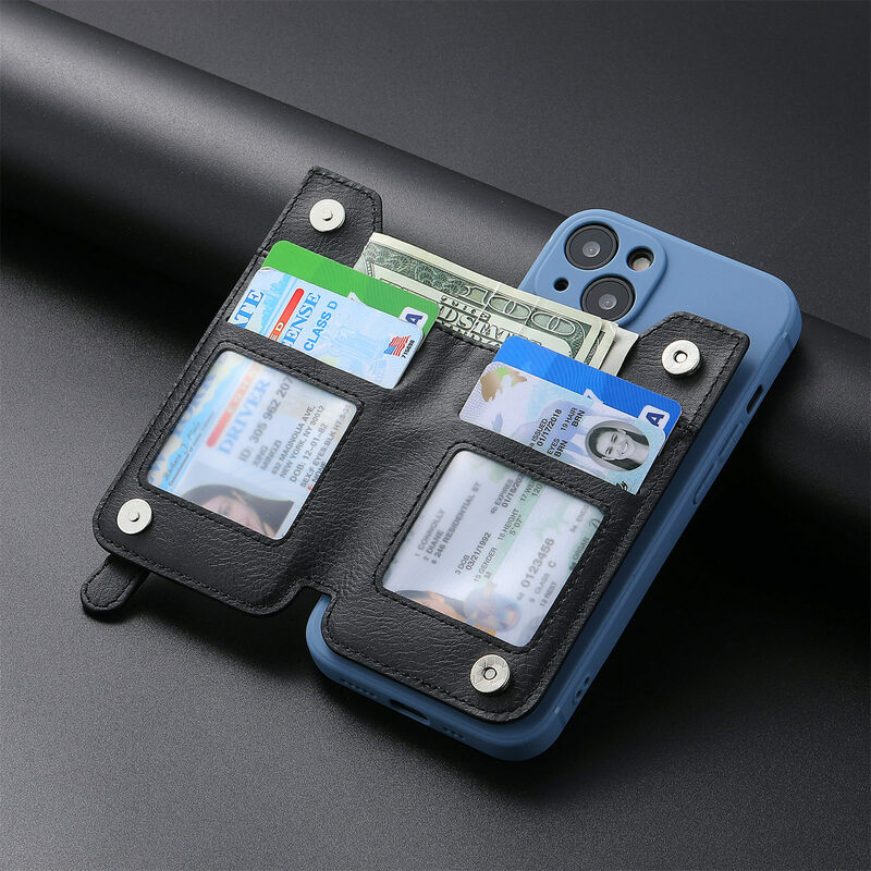 Soporte Universal para ranura de tarjeta de teléfono móvil, funda adhesiva para teléfono móvil, bolsillo para tarjeta de crédito, funda de billetera de cuero para iPhone