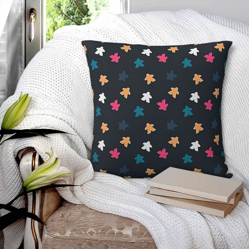 Dark Meeple Pattern Square Pillowcase Pillow Cover Polyester Cushion Decor Comfort Throw Pillow for Home Bedroom