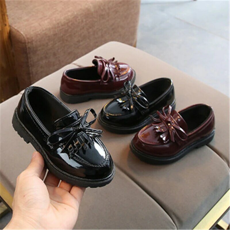 Zapatos planos de cuero con borlas para niños y niñas, mocasines clásicos de estilo Vintage, 2022