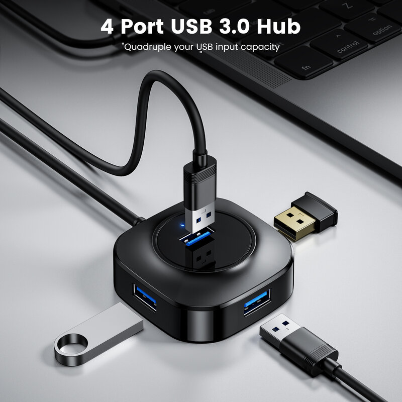 USB Hub USB 3.0 Hub 2.0อะแดปเตอร์ USB Splitter 4พอร์ตความเร็ว Mini 3 Hab Usb3.0 HUB USB-Hub Expander สำหรับ PC