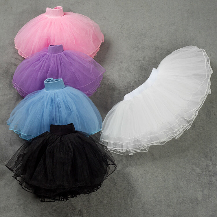 Бесплатная доставка, балетная юбка-пачка для девочек, розовая детская пушистая 4-слойная Мягкая юбка из тюля, белые эластичные балетные трико, юбки
