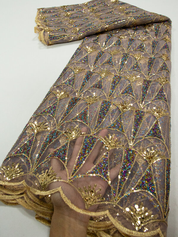 Блестки, ткань 2024, последние Французские тюлевые кружева для женских вечерних платьев, шитье TY3811
