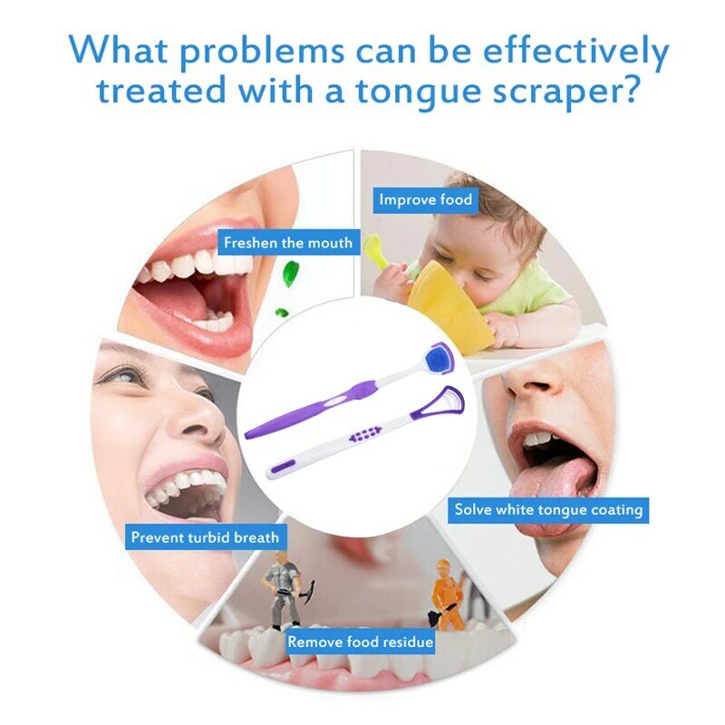 Sikat Plastik Pembersih Lidah Pengeruk Lidah Pembersih Mulut Anti Bau Mulut Warna Acak