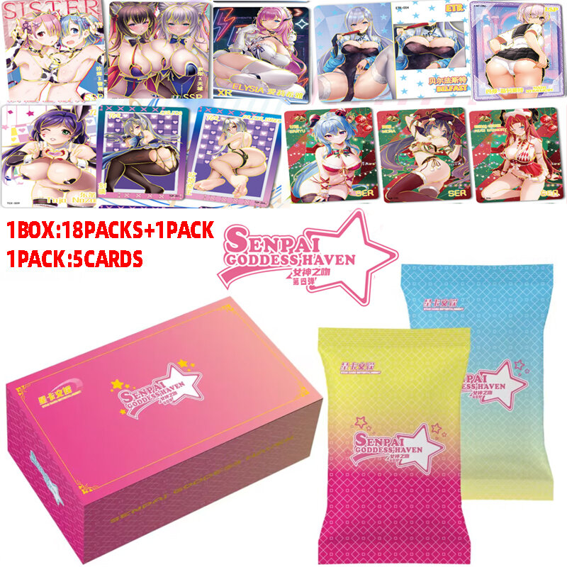 Senpai Goddess Heaven Cards Box para meninas, Brick Party Booster, cartão de coleção rara, presente de brinquedo infantil, novo, 4 e 5, 2023