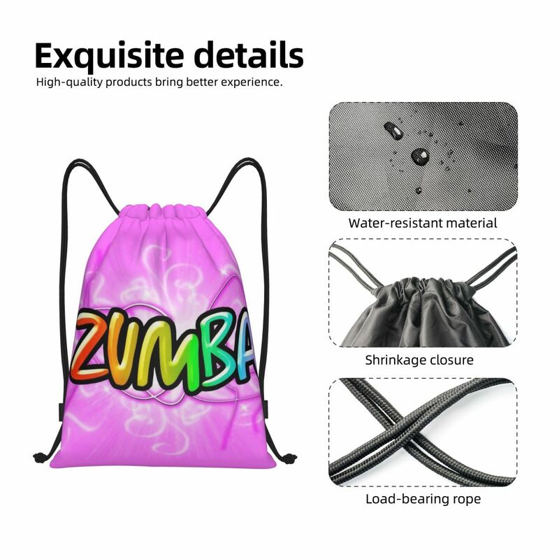 Custom Zumbas Dans Patroon Trekkoord Rugzak Sport Gym Tas Voor Vrouwen Mannen Training Sackpack