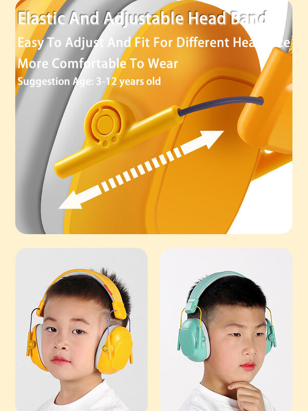 Earmuffs cabeça dobrável para crianças, anti-ruído, proteção auditiva, protetor de orelha, estudo, sono, tocar tambor, redução de ruído, cancelamento