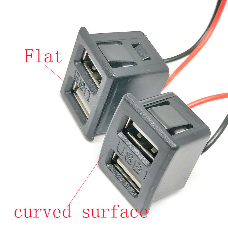 مقبس قاعدة USB ذو طبقة مزدوجة مع موصل كابل ، شحن ، نوع C ، مصباح ، طاقة