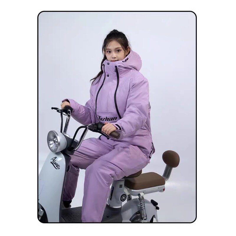Scudo antivento per moto elettrica giacca a vento impermeabile invernale tuta da sci calda giacca a vento per sedile posteriore giacca fredda per moto