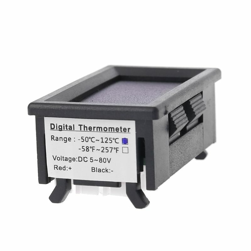 Doppio display per termometro 5V-80V con 2 sensori temperatura impermeabili NTC 5V 12V 24V 72V adatto per Dropship auto