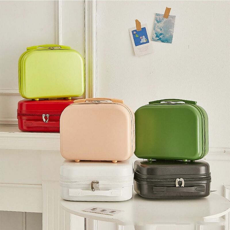 Mini maleta de equipaje de Color sólido, organizador de almacenamiento, caja de aseo, estuche de maquillaje, organizador de viaje de gran capacidad