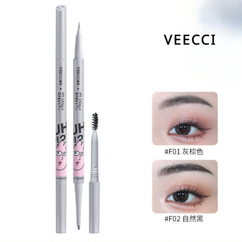 VEECCI Double Headed Eyebrow Pencil Dye Eyebrow Naturally Ultra-fine Long-lasting Wild Eyebrows Makeup