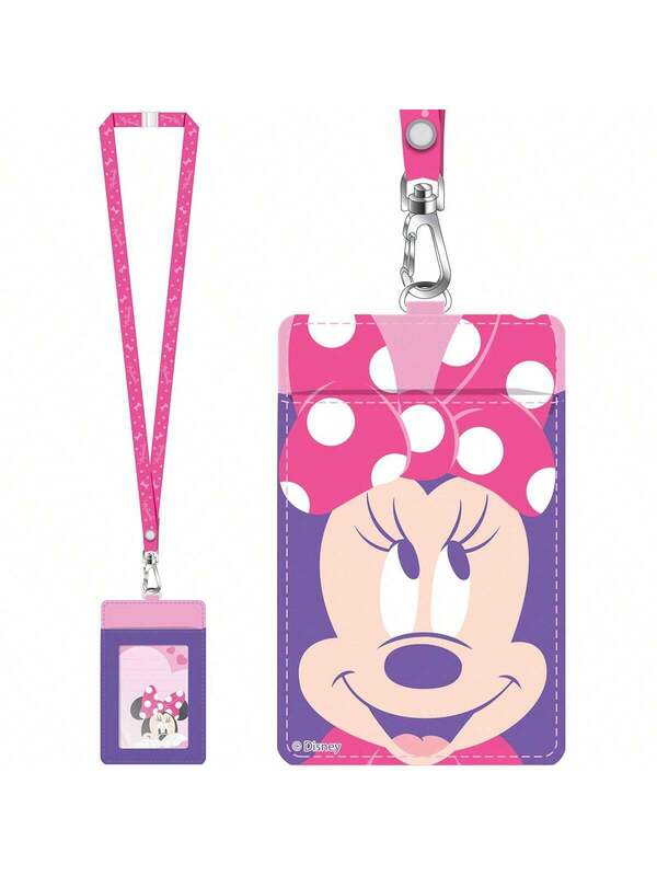 Disney-Titular do cartão Cute Cartoon Lanyard, Oficial Licenciado, Mickey Mouse, Estudante, Escritório, 1Pc