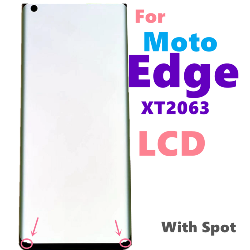 For Motorola Moto Edge LCD XT2063-3 With frame Touch Screen Digitizer For Moto Edge Display XT2063 panel for moto edge Used Spot