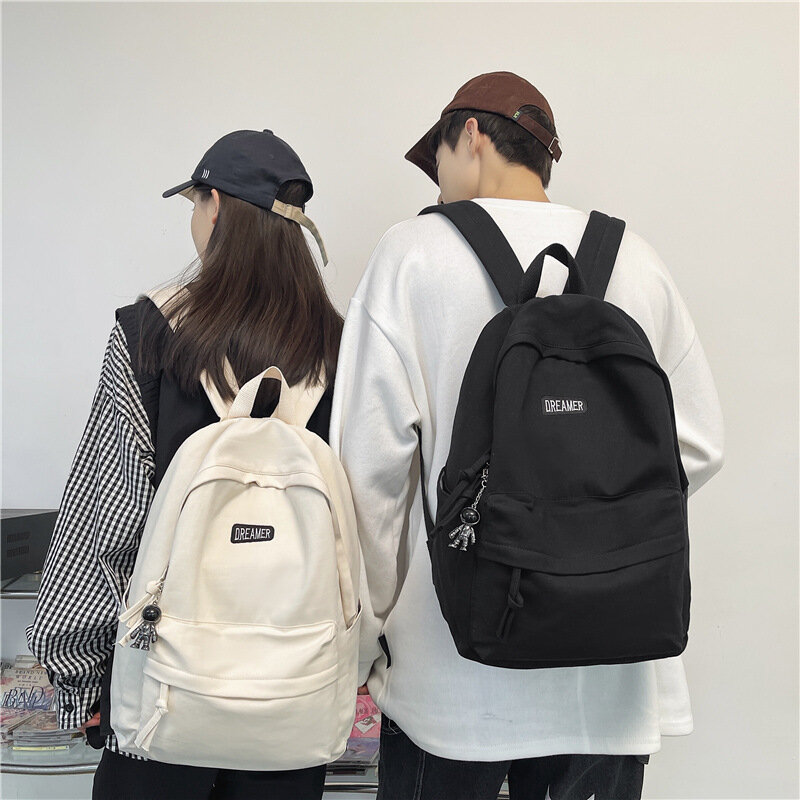 Japanische Leinwand Rucksack ins Student große Kapazität vielseitige Tasche männliche weibliche Paare einfarbige Shopping Reises chule neu