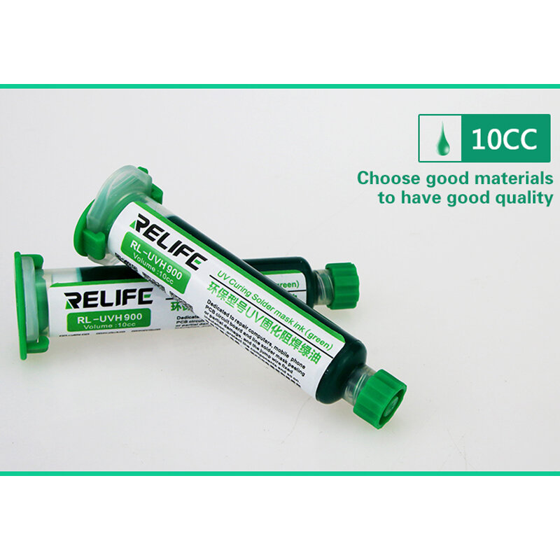 Маска для пайки RELIFE, зеленая масляная флюсовая паста для УФ-отверждения, для ремонта печатных плат и микросхем