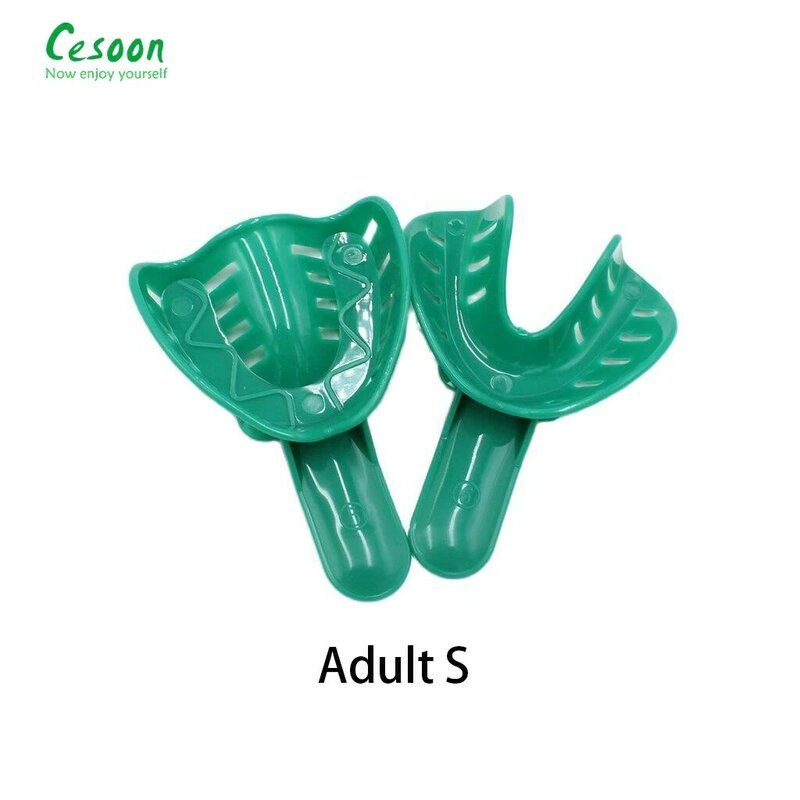 大人と子供のための歯科印象トレイ、プラスチック材料、歯ホルダー、取り外し可能なデイケアラボ機器、6サイズ、セットあたり12個