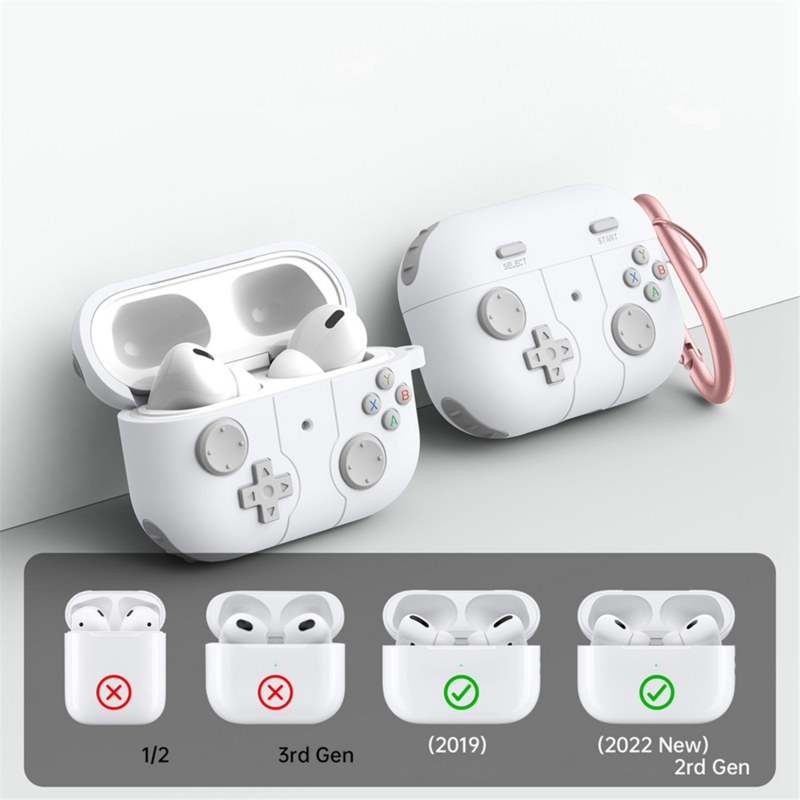 เหมาะสำหรับเคสป้องกัน Pro2 airpods Apple ชุดหูฟังบลูทูธเคสป้องกันซิลิโคน airpods สีขาว