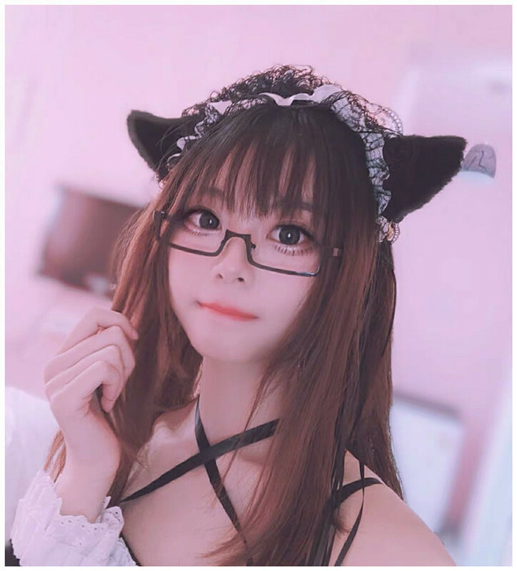 Anime Cosplay moda donna mezza montatura inferiore occhiali occhiali da vista quadrati montatura senza lenti Lolita Hottie ornamento bidimensionale