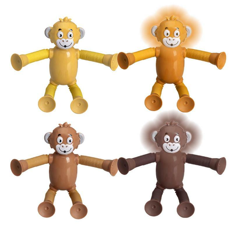 Juguetes de mono de tubo telescópico para niños, peluche sensorial de juguete, tubo elástico descompresso, Animal Popping