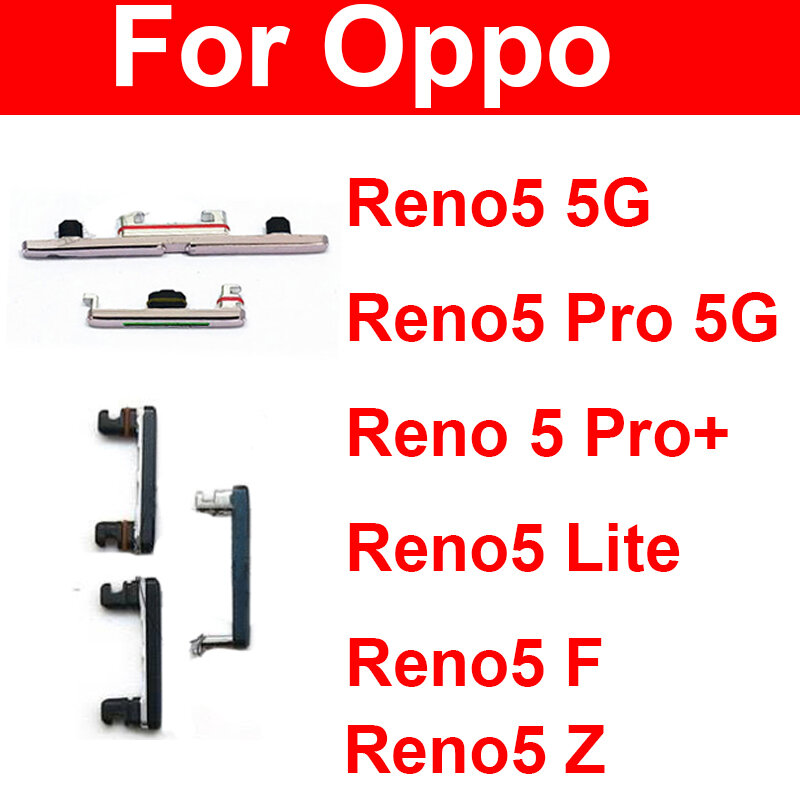 Боковые кнопки питания и громкости для OPPO Reno 5 Pro Plus 5 Lite 5F 5Z 4G 5G On Off