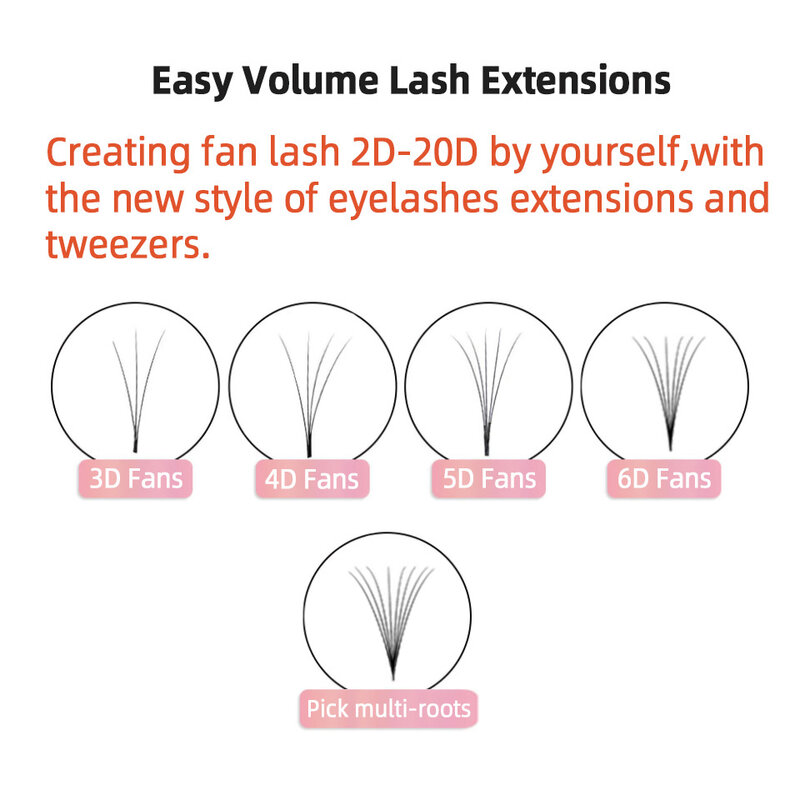 AGUUD Easy Fan Lashes – Extension de cils, Faux vison à floraison automatique, éventails à floraison rapide, Extension de cils individuelle, éventail facile