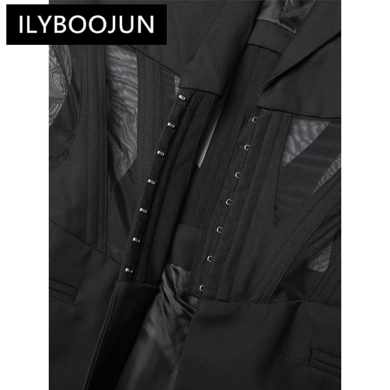 ILYBOOJUN-Blazer minimalista para mulheres, manga comprida, colarinho entalhado, fino, temperamento, moda feminina, estilo de roupa, novo