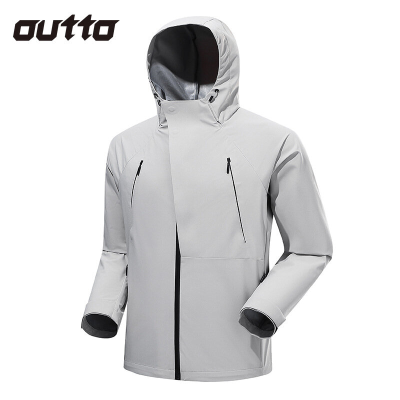 Men's Waterproof Charge Jacket Outdoor Hiking Fishing Cycling Climbing Jackets Windproof Loose Breathable Mens Hooded Coats