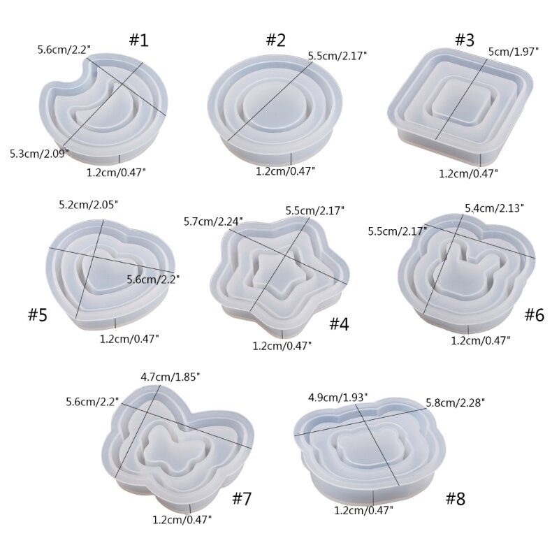 Resin Shaker Molds Set with 10 Seal Films Moon  Bear Shape Silicone Mold Keychain Necklace Pendant Epoxy Mold DIY
