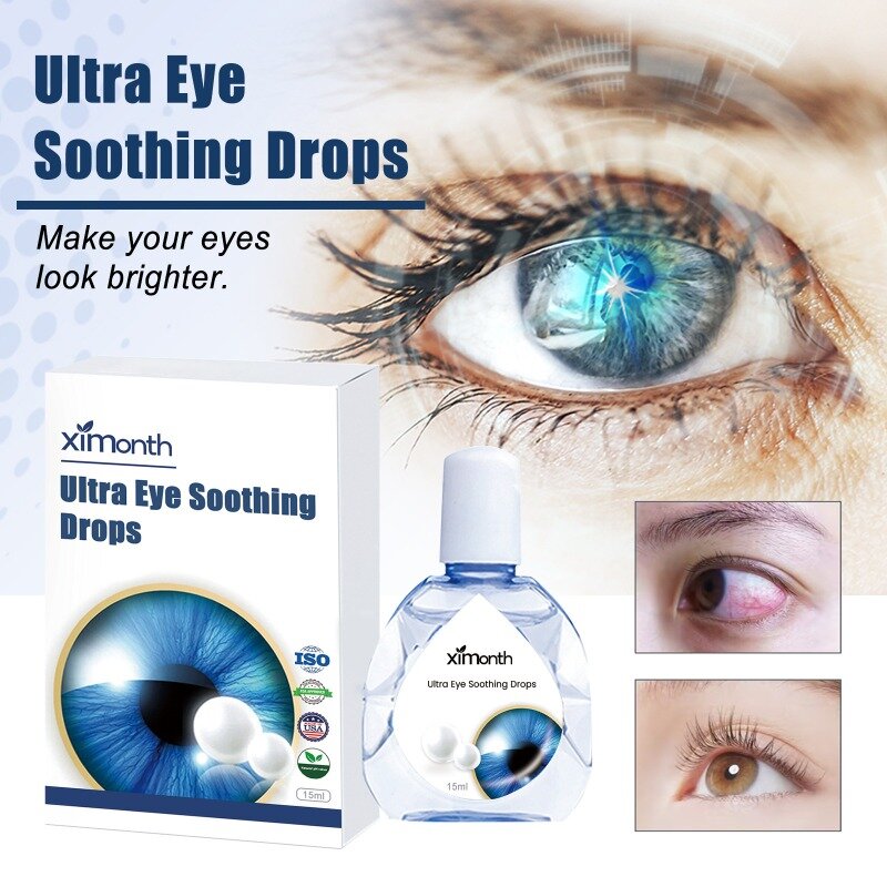 Gouttes pour l'amélioration de la vue, 15ml, nettoyage de la vision floue, arabise et hydrate les yeux