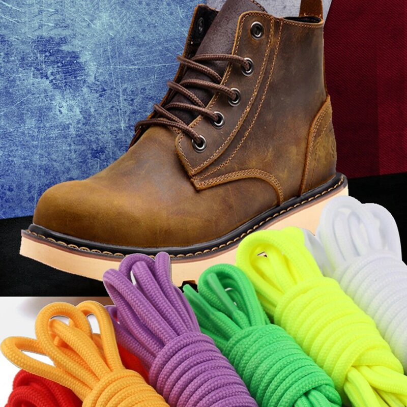 100cm/150cm Long of Round Shoelaces Shoe Strings Shoe Laces Cord Ropes for Boots Sneakers Unisex Rope Multi Color Waxed