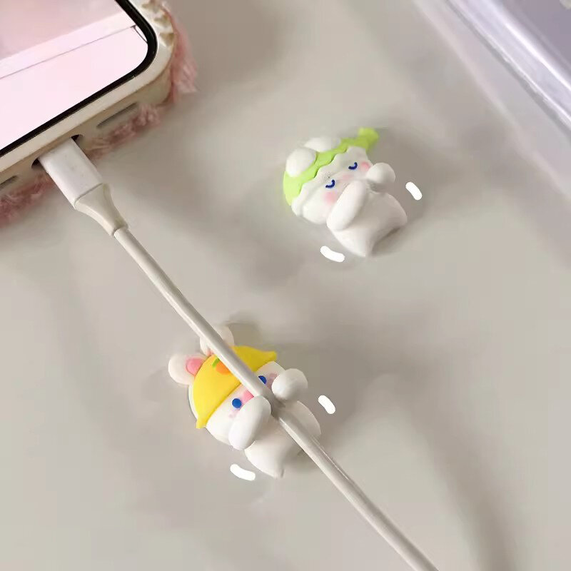 2pcs/pack Self Adhesive Cable Winder Kawaii Earphone USB Data Line Fixer Cable Organizer Cable Holder Home Office Desk Organizer