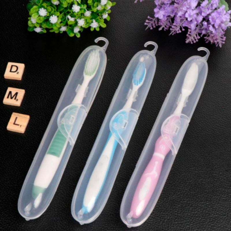 Porte-brosse à dents en plastique, boîte transparente protection Portable, 23x3.5x3cm, livraison directe