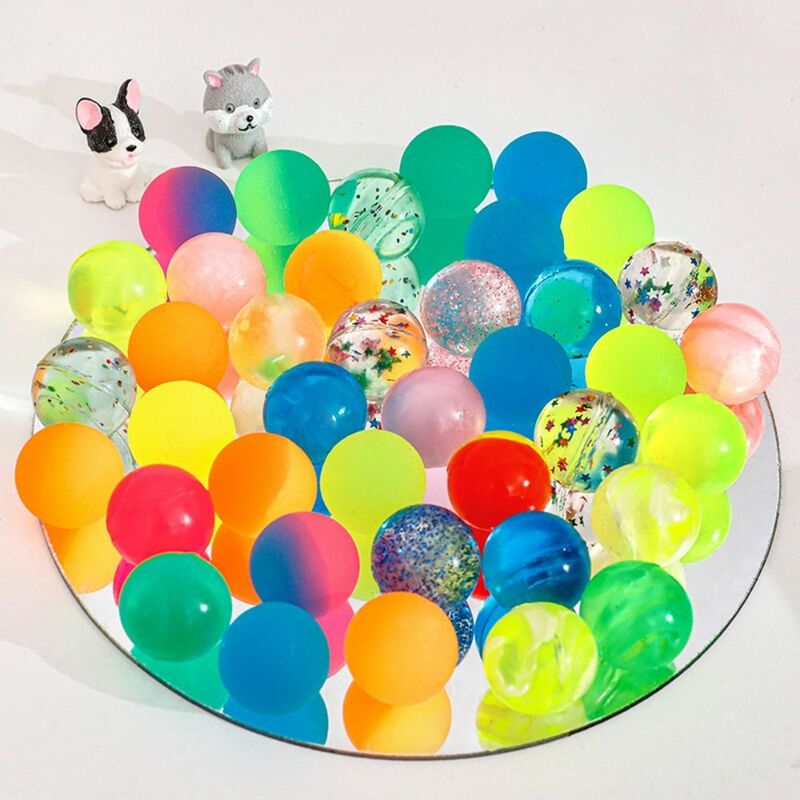 Minipelota hinchable de colores para rebote, pelota de goma brillante y creativa, Color degradado transparente, juguete de alto rebote, accesorios para fotos